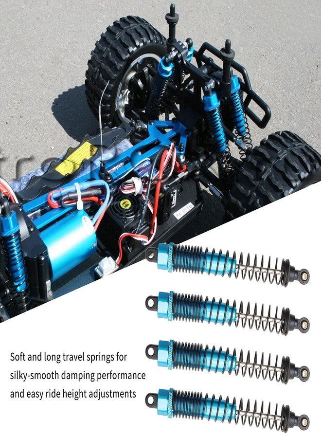 Rchobbytop 8 pcs Aluminum Shocks Absorber 128mm RC Shock Damper Assembled Replacement Part 188004 (108004) for HSP 94111 94188 94108 Redcat Volcano Epx/epx PRO Volcano S30 RC 1/10 Monster Truck, Blue - Image 4